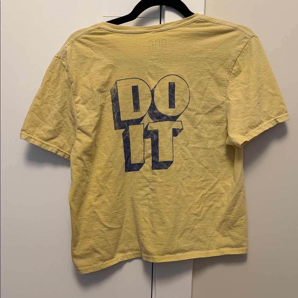 BDG Yellow Tee with Blue Graphic - Picture 2 of 3